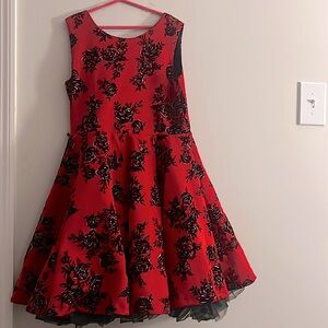 Black and Red Holiday Dress, size 16,perfect for holiday,weddings and pictures